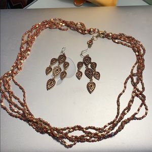Lucky Brand red necklace and earrings set